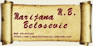 Marijana Belošević vizit kartica
